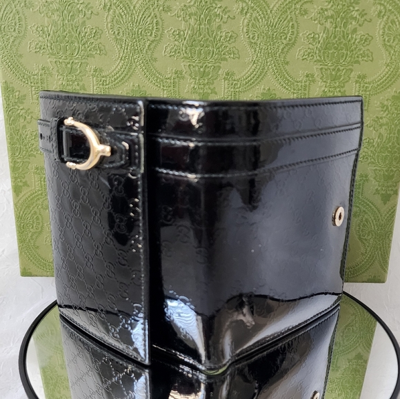 Auth Gucci Guccissima Patent Leather Compact Wallet - Picture 7 of 9